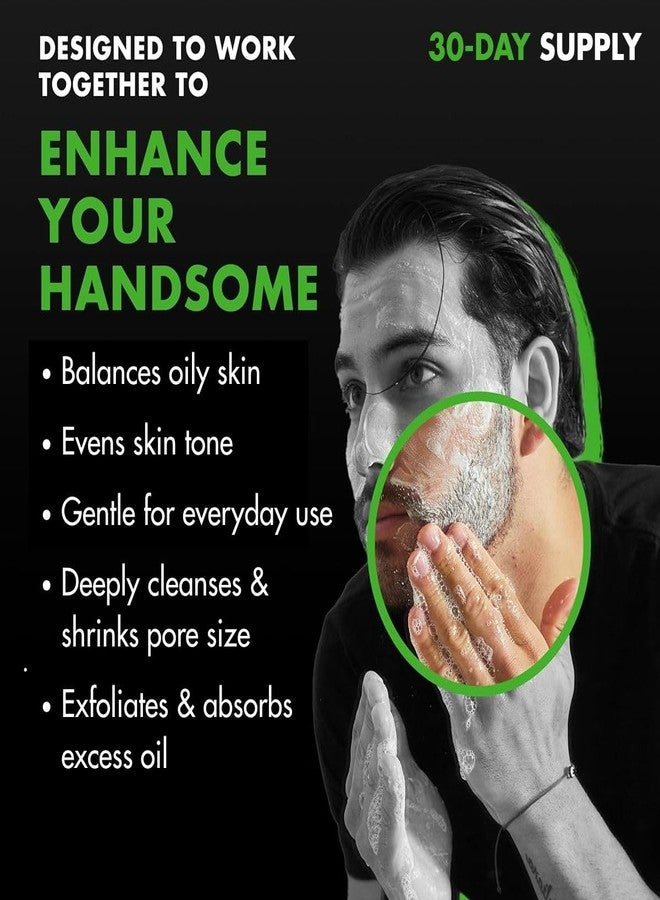 Tiege Hanley Skin Care Set for Men, Advanced Routine for Oily & Combination Skin, Level 2 System, Salicylic Acid Face Wash, Glycolic Pads, Two Moisturizers & Clay Mask, Men’s Skin Care, 5 Piece Kit - Image 3